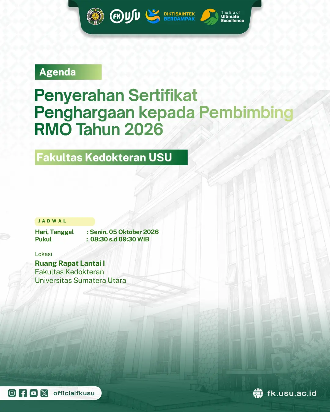 Undangan Pertemuan Evaluasi Pembimbingan RMO 2026 dan Pemberian Sertifikat Penghargaan